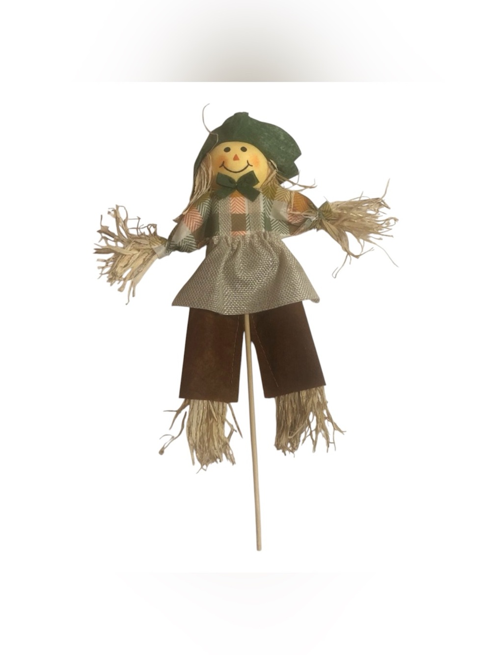 Harvest Green Hat Scarecrow Pick, 14 in